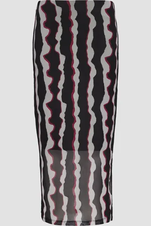 QS by s.Oliver Schmal geschnittener Midirock aus Mesh, Damen