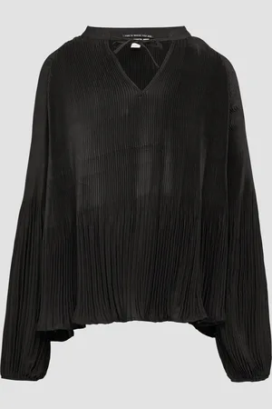 QS by s.Oliver Plissierte Bluse mit Tunikaausschnitt, Damen