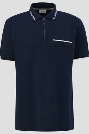 QS by s.Oliver Poloshirt mit Logo-Kragen, Herren