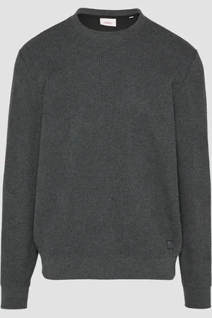 QS by s.Oliver Sweatshirt aus Jacquard in Strick-Optik, Herren