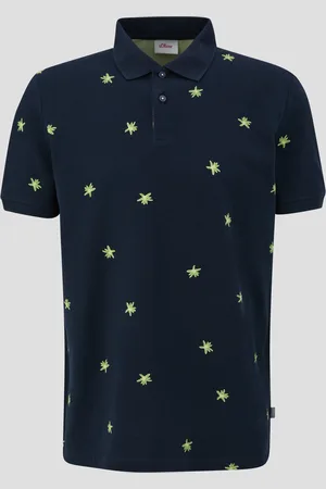 QS by s.Oliver Poloshirt mit All-over-Print und Kontrast-Details, Herren