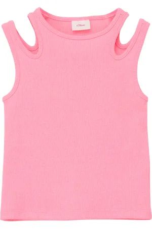 QS by s.Oliver Geripptes Top mit Cut-out-Details, Kinder