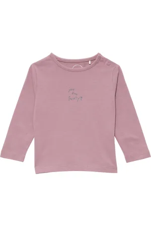 QS by s.Oliver Langarmshirt aus Baumwolljersey mit Glitzerprint, Babys