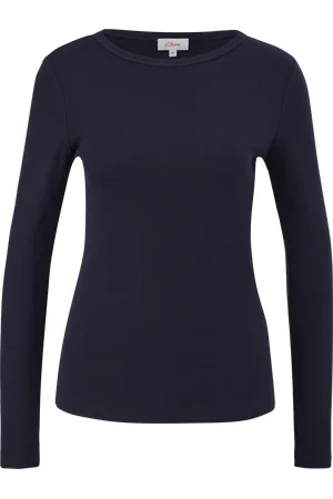 QS by s.Oliver Longsleeve mit Rippstruktur, Damen
