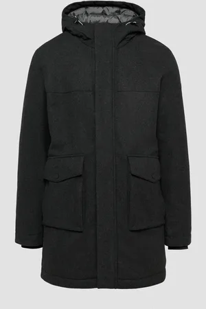 QS by s.Oliver Wollmix-Parka mit Kapuze im Relaxed Fit, Herren
