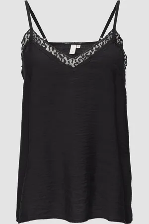 QS by s.Oliver Blusentop aus Viskosemix mit Spitzen-Detail, Damen
