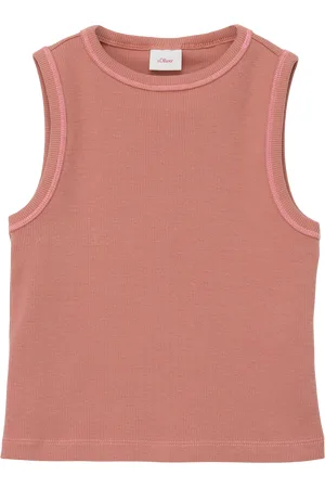 QS by s.Oliver Geripptes Tanktop mit Ziernähten, Mädchen