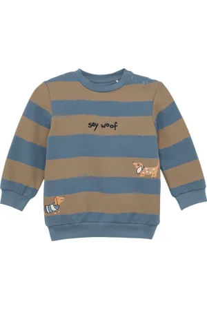 QS by s.Oliver Gestreiftes Sweatshirt mit Stickerei und Print, Babys