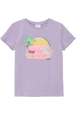 QS by s.Oliver Baumwollshirt mit Glitzer-Print, Kinder