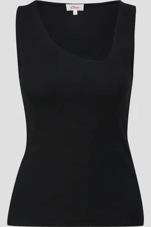 QS by s.Oliver Jersey-Top mit asymmetrischem Ausschnitt, Damen