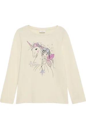 QS by s.Oliver Langarmshirt mit Glitter-Print, Kinder