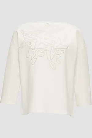 QS by s.Oliver 3/4-Arm-Shirt aus Heavy Jersey mit Applikation, Damen