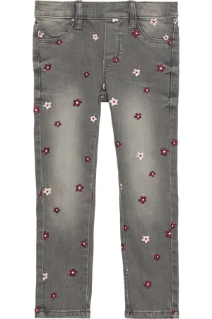 QS by s.Oliver Jeans Treggings / Skinny Fit / Mid Rise / Skinny Leg / mit Blumen-Stickerei, Kinder