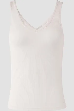 QS by s.Oliver Geripptes Top im Slim Fit aus Modalmix, Damen