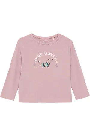 QS by s.Oliver Langarmshirt mit Glitzerprint, Babys