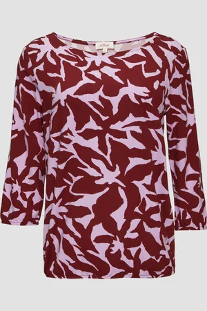 QS by s.Oliver Shirt mit All-over-Print aus Viskosestretch, Damen