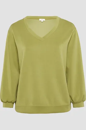 QS by s.Oliver Scuba-Sweatshirt mit V-Ausschnitt, Damen