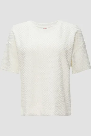 QS by s.Oliver Sweatshirt mit Rundhalsausschnitt und strukturierter Oberfläche, Damen