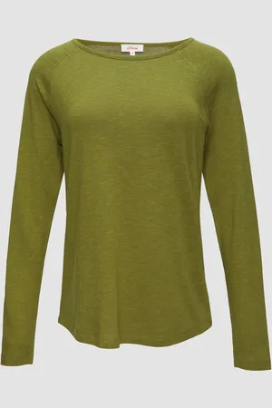 QS by s.Oliver Langarmshirt mit Flammgarnstruktur und Raglanärmeln, Damen