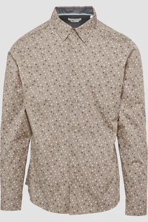 QS by s.Oliver Slim Fit: Gemustertes Popeline-Hemd mit Kentkragen, Herren