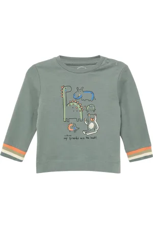 QS by s.Oliver Longsleeve mit Frontprint und Multicolour-Bündchen, Babys
