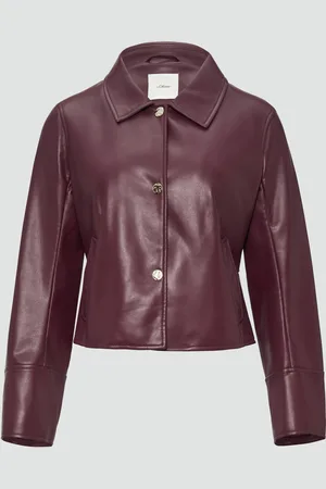 QS by s.Oliver Taillierte Jacke aus Lederimitat, Damen