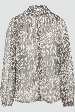 QS by s.Oliver Transparente Bluse mit All-over-Print, Damen