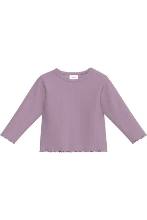 QS by s.Oliver Longsleeve mit Ajourmuster und Rollsaum, Babys