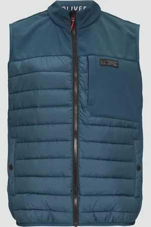 QS by s.Oliver Pufferweste aus Softshell mit Kontrast-Details, Herren