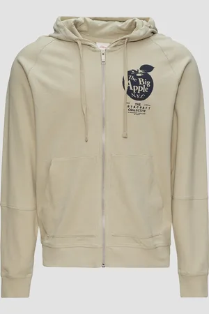 QS by s.Oliver Leichte Sweatjacke mit Kapuze und Artwork, Herren