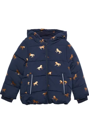 QS by s.Oliver Steppjacke mit schimmerndem Print und Fleecefutter, Kinder