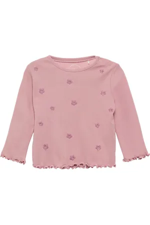 QS by s.Oliver Langarmshirt mit Stickerei und Rollsaum, Babys