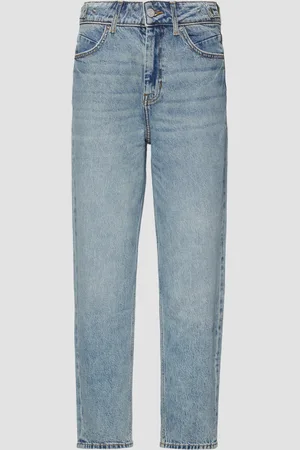 QS by s.Oliver Ankle-Jeans Mom / Regular Fit / High Rise / Tapered Leg / Used-Effekt, Damen