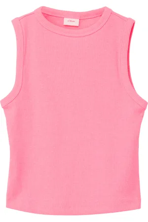QS by s.Oliver Geripptes Tanktop mit Ziernähten, Mädchen