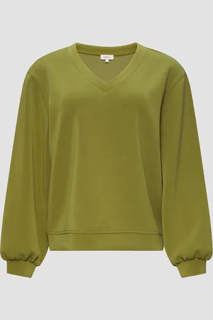 QS by s.Oliver Scuba-Sweatshirt mit V-Ausschnitt, Damen
