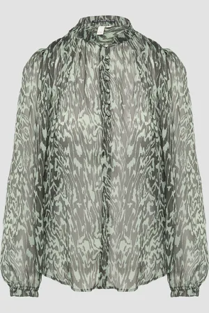 QS by s.Oliver Transparente Bluse mit All-over-Print, Damen