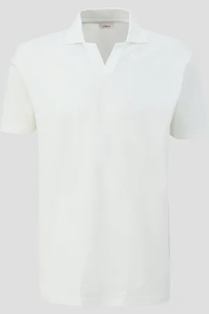 QS by s.Oliver Poloshirt aus Baumwolle mit offenem Kragen, Herren