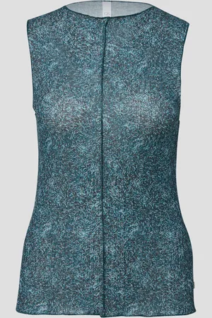 QS by s.Oliver Semitransparentes Top aus Mesh, Damen