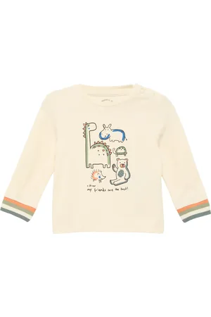 QS by s.Oliver Longsleeve mit Frontprint und Multicolour-Bündchen, Babys