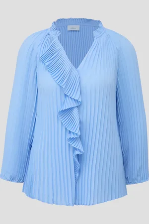 QS by s.Oliver Plissee-Bluse mit Volant, Damen
