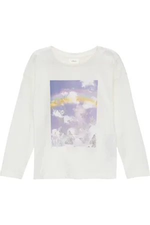 QS by s.Oliver Langarmshirt mit glitzerndem Frontprint, Kinder