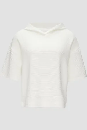 QS by s.Oliver Kurzarm-Sweatshirt mit Strukturmuster, Damen