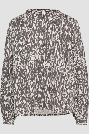 QS by s.Oliver Melierte Viskosebluse im Loose Fit, Damen