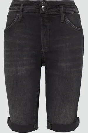 QS by s.Oliver Bermuda / Slim Leg / Mid Rise / mit Gürtelschlaufen, Damen