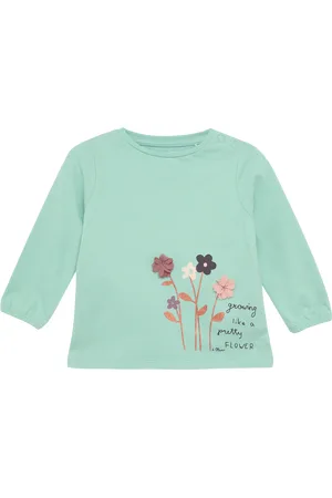 QS by s.Oliver Baumwollshirt mit Blumen-Applikation und Glitzer-Details, Babys