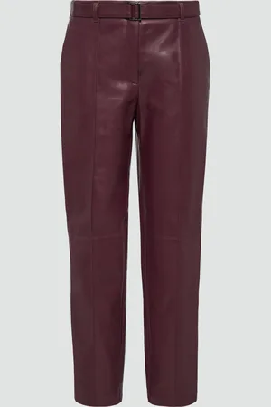 QS by s.Oliver Regular: Cigarette Pants aus Lederimitat, Damen