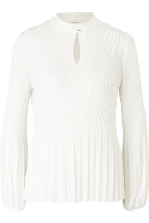 QS by s.Oliver Plissée-Bluse aus Chiffon, Damen