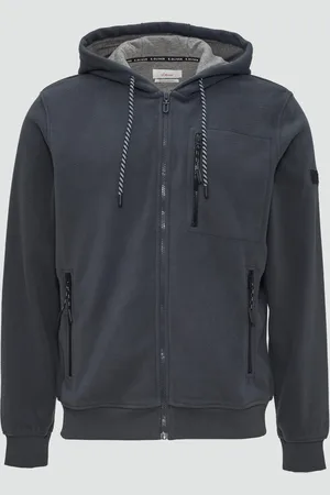 QS by s.Oliver Sweatshirtjacke aus Fleece mit Zip-Details, Herren