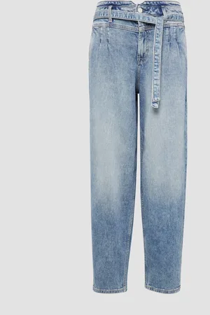 QS by s.Oliver Ankle-Jeans / Regular Fit / High Rise / Barrel Leg / mit Gürtel, Damen