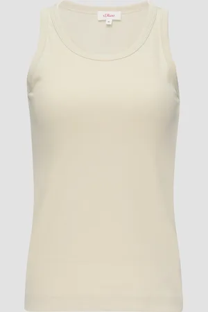 QS by s.Oliver Geripptes Tanktop aus Baumwollstretch, Damen